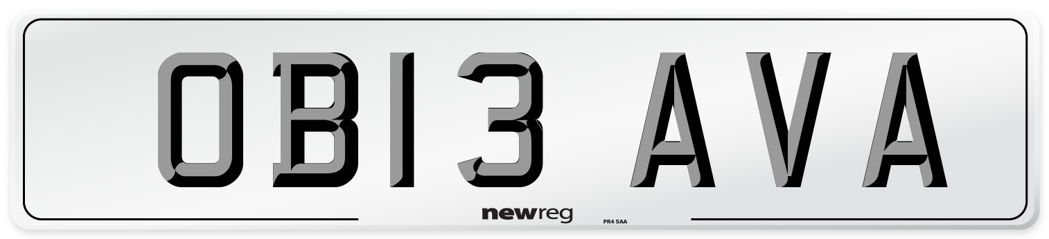 OB13 AVA Number Plate from New Reg